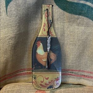 Francesco Rooster Glass Cutting
Board w/ Knife Cheese Bread Mat